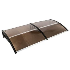 40"x 80" Brown Color Polycarbonate Front Door Window Awning Patio