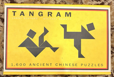 Tangram Brain Teaser Puzzle Set 1,600 Chinese Puzzles 7-Piece Black Plastic
