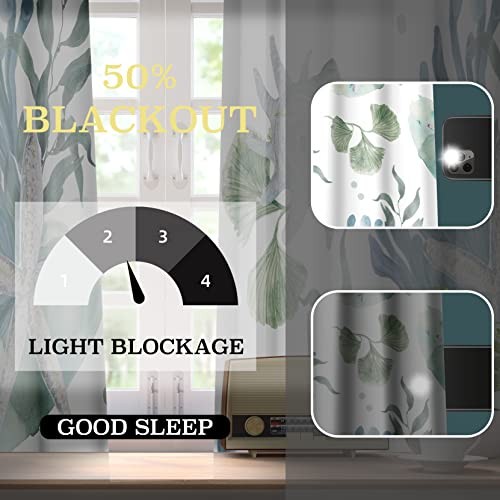 Coastal Nautical Window Curtain 50% Light Blocking 52"W x 84"L (Pack of 2) C1 - Picture 8 of 8