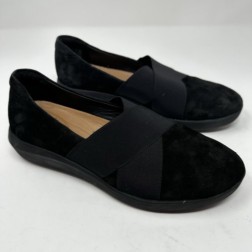 Clarks Kayleigh Slip Women's Size 7.5 Black Cushioned Loafer ~ Suede - Picture 4 of 8