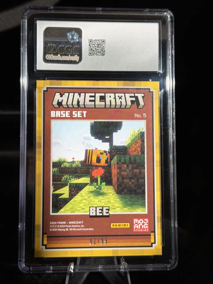 2024 Panini Minecraft BEE Bookend Collector Piece No. 5 Gold Foil #1/99 CGC 9 - Image 2 of 3