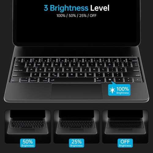 siamide iPad Pro 12.9" Case w/ Keyboard (3rd, 4th, 5th, 6th Gen) MC1290 - Black - 第 4/5 張圖片