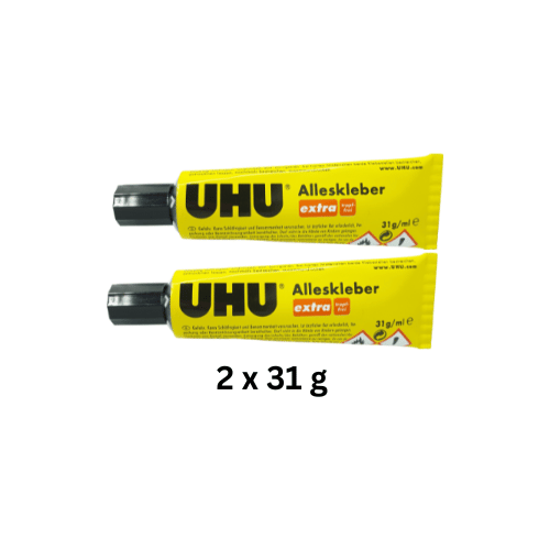 UHU extra Alleskleber 31 g/125 g Kleber Klebstoff tropffrei Universalkleber klar - Bild 9 von 10