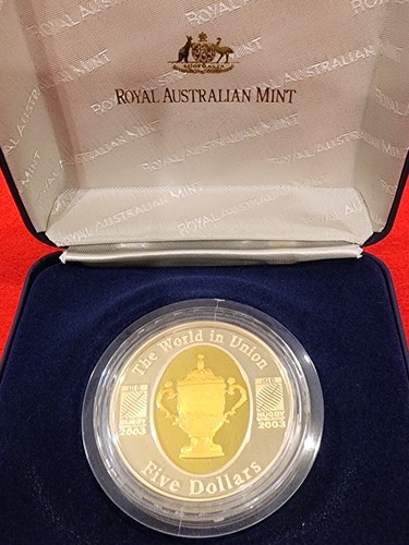 Royal Australian Mint " Rugby World Cup 2003" silver proof 99.99%silver coin - Picture 3 of 6