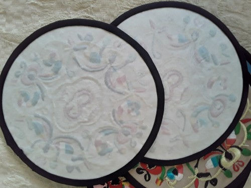 Set of 6 Vtg Asian Style Embroidered Stitched Large Patches 5.25" Red Yellow Blu - Picture 9 of 9