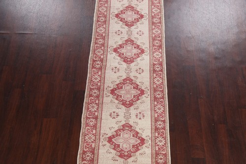 Vintage Gemüsefarbstoff anatolisch türkisch handgeknüpfter schmaler Läuferteppich 3'x10' - Bild 3 von 12