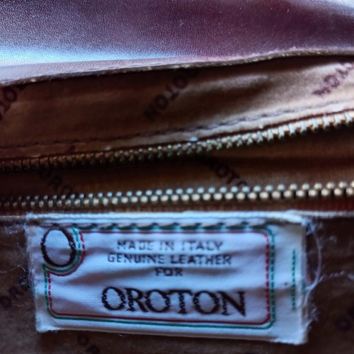 OROTON Leather Convertable Shoulder Bag Handbag C1980 little use Made in Italy - Picture 5 of 14