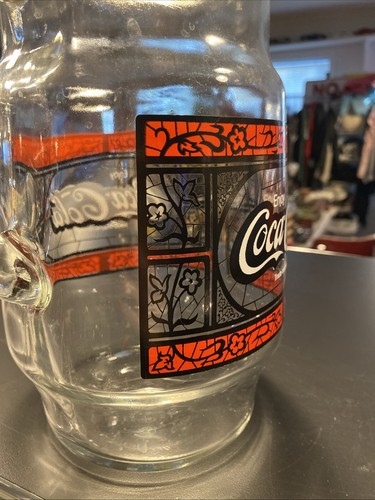 Vintage 1970er Coca-Cola Tiffany Stil 2,5 Quart Glas Krug 10 cm hoch - Bild 7 von 13