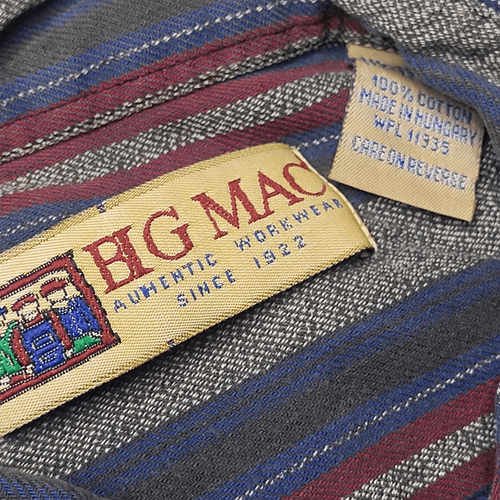 Vintage Big Mac Workwear Shirt Men's Size XL Blue Gray Vertical Striped Button F - Picture 3 of 9