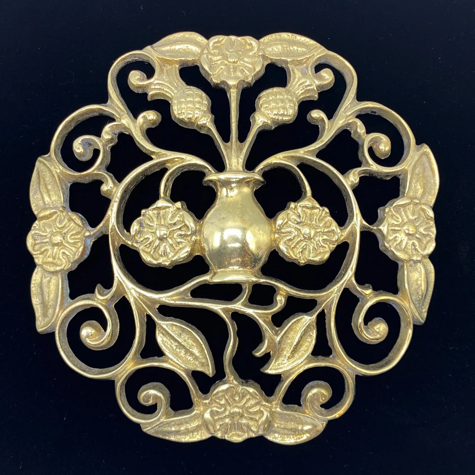 罕见古董 5.5 英寸宽铸黄铜奖章-建筑救助五金 — 第 4/4 张图片