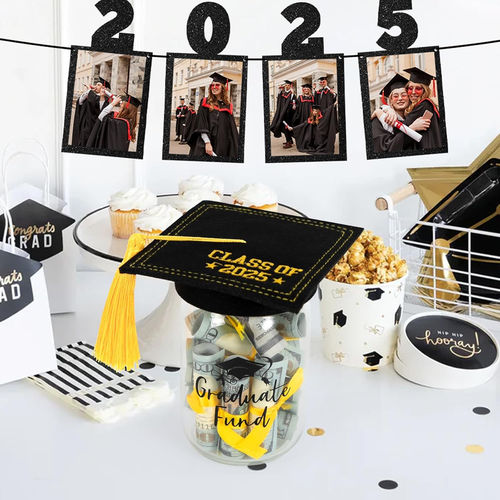 Graduation Gifts, Graduation Cap Money Holder, Class of 2025 Grad Mason Jar Gift - Picture 6 of 12