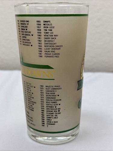 Tazza di vetro vintage Kentucky Derby 1987 da collezione Churchill Downs - Foto 8 di 13