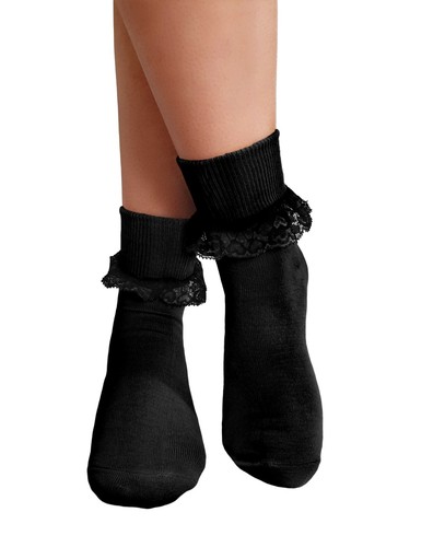 Girls Frilly Ankle Lace Socks Cute Crew Length Girls School Fashion Cotton 4-5.5 - Picture 13 of 24