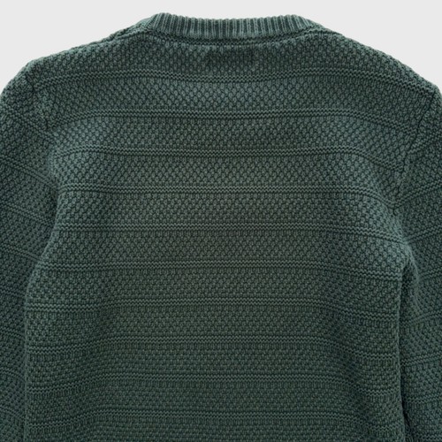 Zara Men’s Knit Sweater M Green Textured Crew Neck Pullover Soft - Picture 8 of 9
