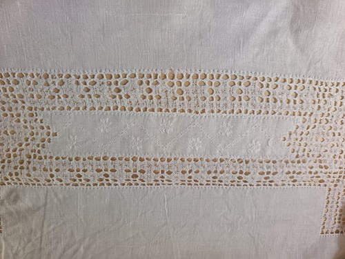 Nappe brodée anciennes pour grande table rectangulaire ou carrée. 281 X 169 CM. - Imagen 7 de 10