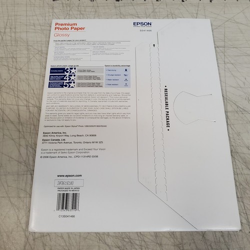 Lot of 2 Pack Epson OEM Premium Photo Paper GLOSSY 11 x14 Inches - Picture 4 of 8