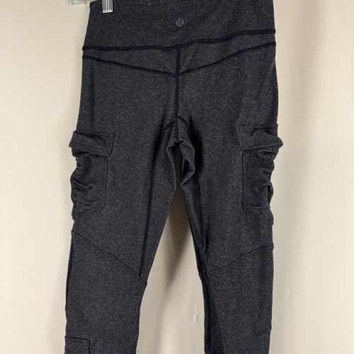 Lululemon Scenic Route Cargo Leggings Black Gray Size 4 - Picture 6 of 13
