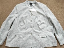 Stunning Smart Jacquard Pale Blue Grey Jacket. Size 3xl. Bnwt