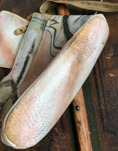 VTG BOTANY AIRBRUSHED PAINTED TAN LEATHER MULTICOLOR BAG PURSE PINK BLACK EUC - Picture 11 of 12