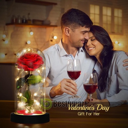 Kristall Galaxie Verzauberte Rose LED Glas Ewige Blume Geschenk für Mama Muttertag - Bild 21 von 116