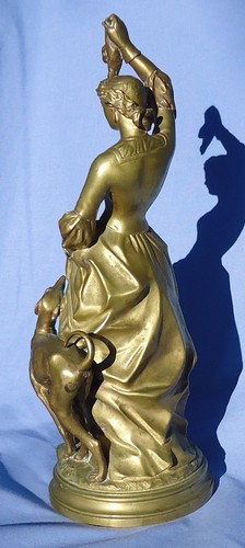 BRONZE ITALIAN GREYHOUND WHIPPET FALCONER DOG 12" METAL FIGURINE - Picture 5 of 12