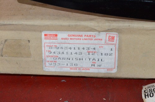 NOS Geo Storm 1990-93 Storm RH Rear Trunk Deck Lid Trim Molding GM 94341143 OEM - Picture 3 of 12