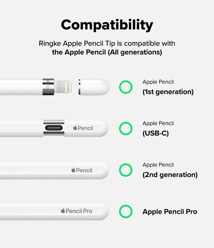 For Apple Pencil Pro 1st 2nd Gen | Ringke [Replacement Tip] Precise Enhanced Nib - Afbeelding 28 van 37