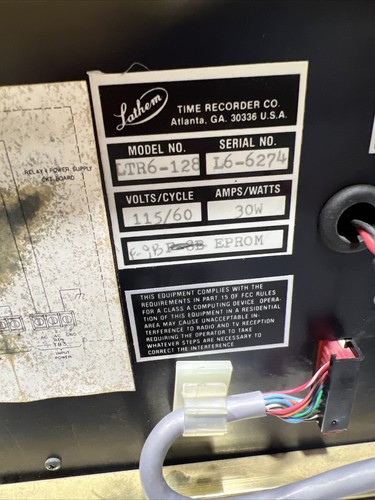 Lathem LTR6-128 Digital Master Clock Control Bell Ringer Time. Missing Key. Used - Picture 14 of 19