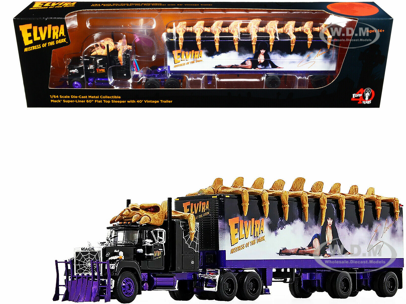 MACK SUPER-LINER TRUCK "ELVIRA MISTRESS OF THE DARK" 1/64 DCP/FIRST GEAR 69-0880