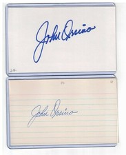 (2) JOHN ORSINO INDEX CARD SIGNED 1961-67 SF GIANTS ORIOLES PSA/DNA CERTIFIED