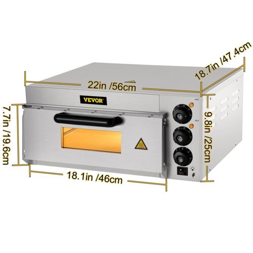 VEVOR forno per Pizza elettrico pietra 40x40cm strato a piano singolo 110-1300W - Bild 4 von 7