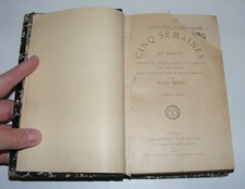 CINQ SEMAINES EN BALLON LIVRE ANCIEN JULES VERNE 1923 COLLECTION HETZEL HACHETTE