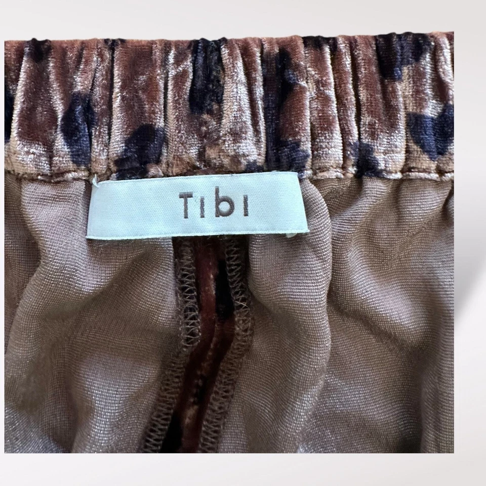 Pantalón de terciopelo Tibi Cheetah en palo de rosa/azul marino nuevo sin etiquetas talla pequeña indie sleaze Foto 2 de 4