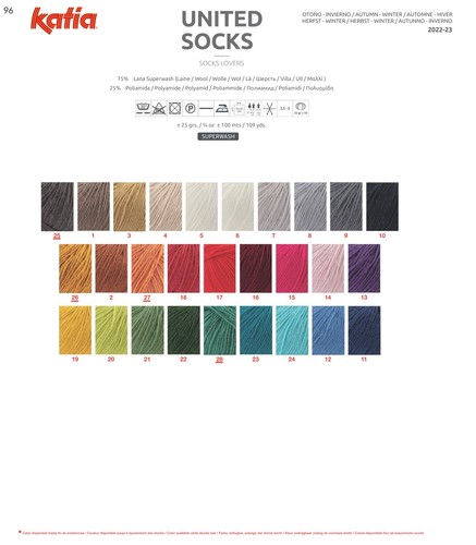 UNITED SOCKS by Katia - OCRE (26) - 25g / Approx 100m Wool - Picture 3 of 3