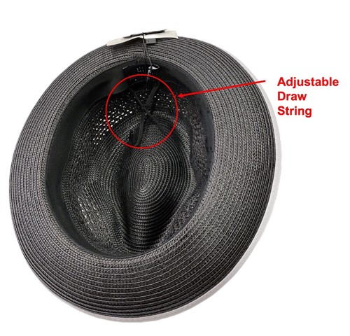 Herren Sommer Derby Panama Fedora kleine Krempe Hut mit Stoff Streifen Band - Bild 31 von 49