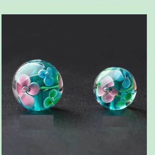 Joyería para mujer Cuentas transparentes de flores de vidrio Cuentas redondas Hágalo usted mismo 5 piezas 12 mm - Imagen 7 de 37