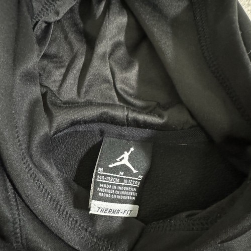 Jordan Jumpman Hoodie Sweatshirt Black/Red/Gray Youth Therma-Fit Size Medium - Picture 1 of 3