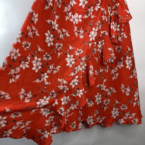 Calvin Klein Skirts Size 20 W Red White Floral Flare Womens Frilly Casual - Picture 8 of 9
