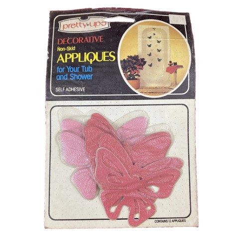 Vintage Decorative Bathtub Non Skid Appliqués- Flowers & Butterflies - Picture 2 of 4