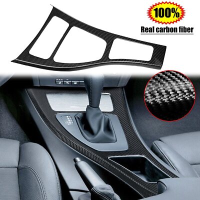 For BMW 3-Series E90 2005-2012 Carbon Fiber Middle Console Gear Shift Frame Trim