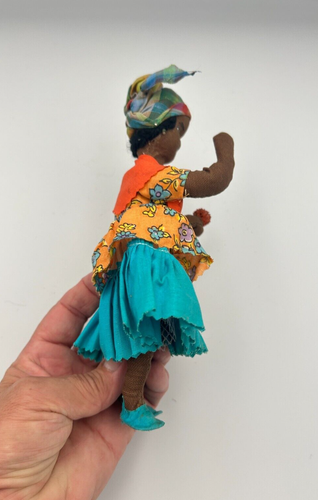 Vintage Carribean Island Hand Made Traditional Dress Cloth 9" Doll - Picture 6 of 13