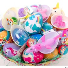 Bulk Pack Magical Unicorn Toy Filled 3" Mystical Designer Easter Eggs, Rainbow