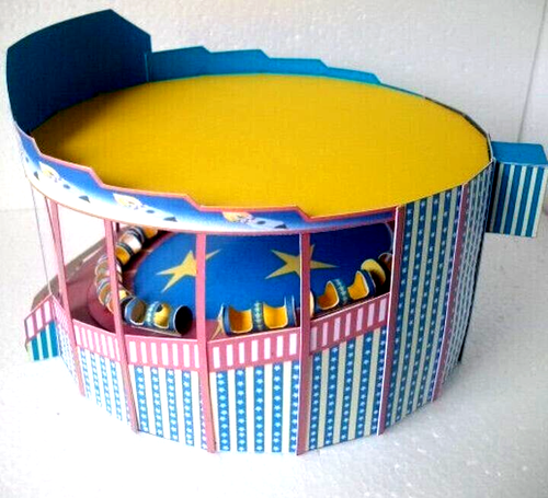 N Scale Carnival Fair Ride: Moon Rocket Card Kit with LEDs You Build! 1st Ever! - Picture 8 of 9