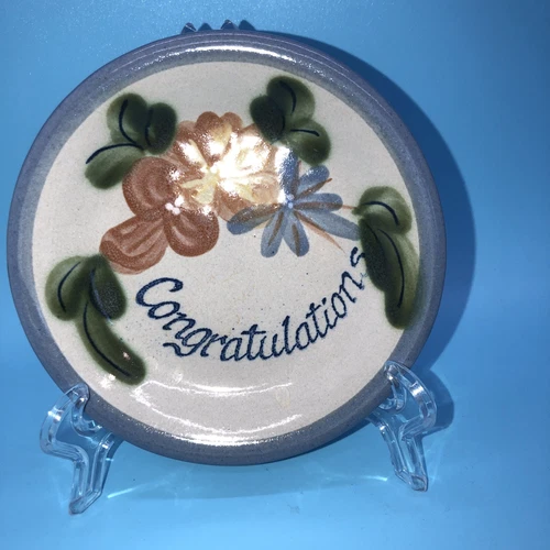 Louisville pottery stoneware Kentucky congratulations trinket dish florals