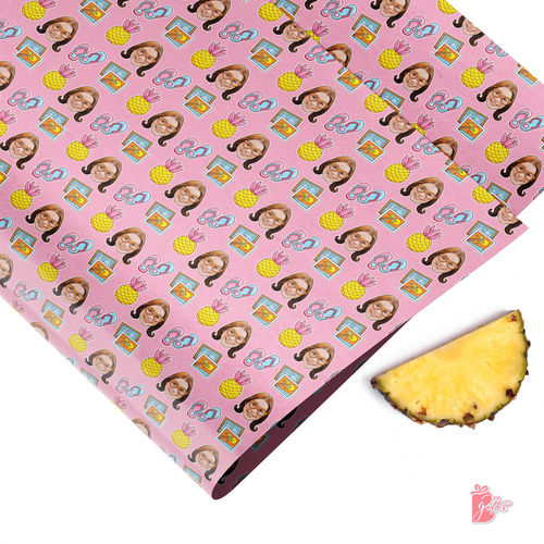 Photo Personalized Gift Wrapping Paper Roll Beach Breeze Tropical Vibe Gift Wrap - Picture 6 of 19