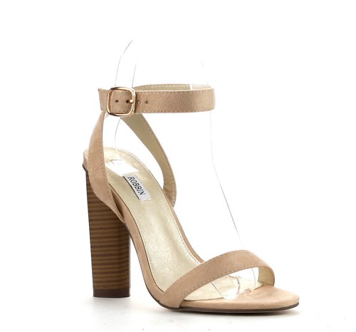 New Womens Open Toe Wrap Ankle Strap Wood Like Chunky High Heel Pump Sandal Shoe - Picture 7 of 25