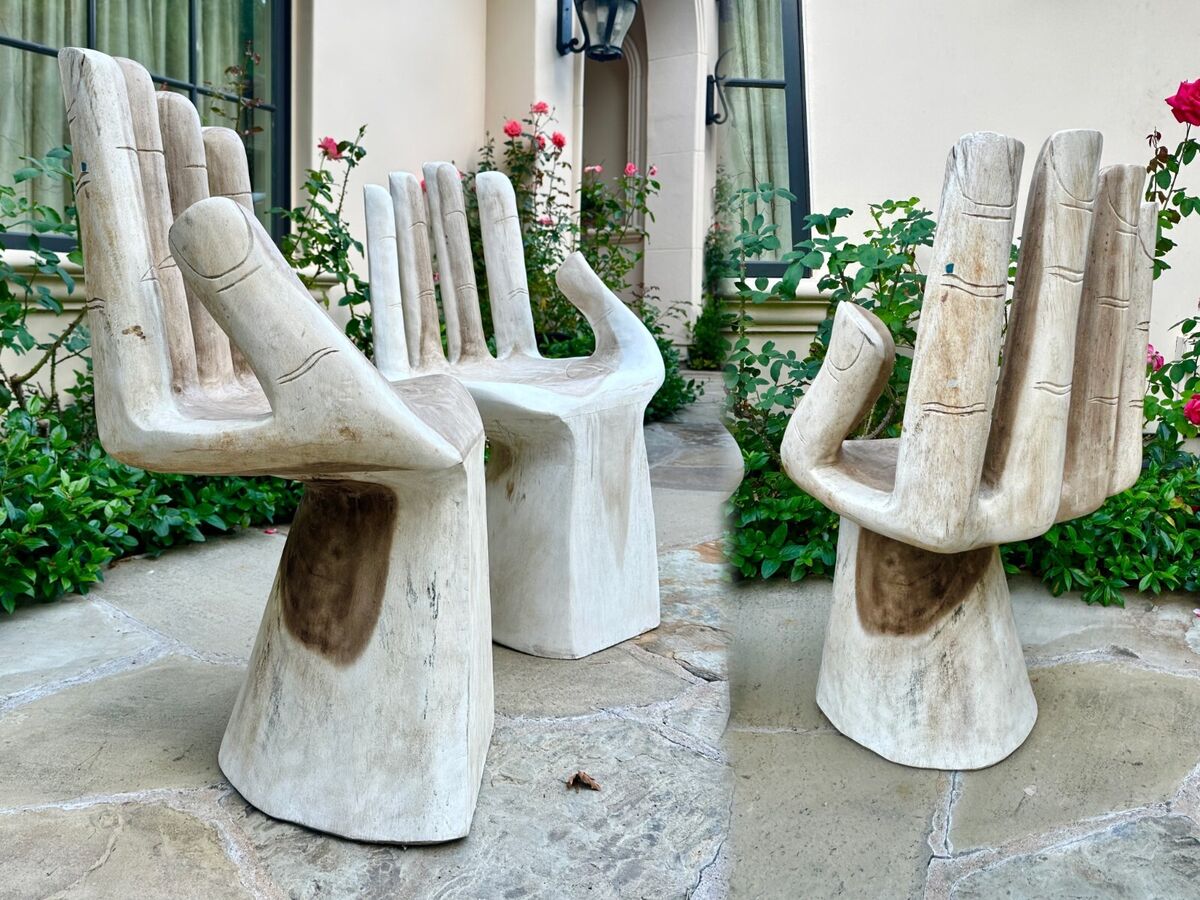 Concrete hand chair sale