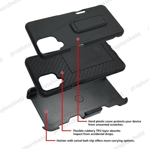 Per Samsung Galaxy A12 5G custodia ibrida robusta fondina + cover vetro temperato n7 - Foto 2 di 20