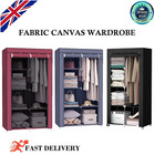 Wardrobe With Hanging Rail Shelving Clothes Storage Large Cupboard Fabric Canvas