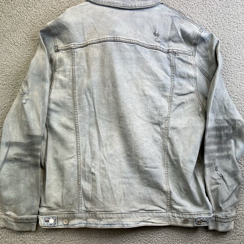 Embellish Denim By Design Mens Blue Jean Jacket Distressed Sz 3XL - Picture 8 of 8